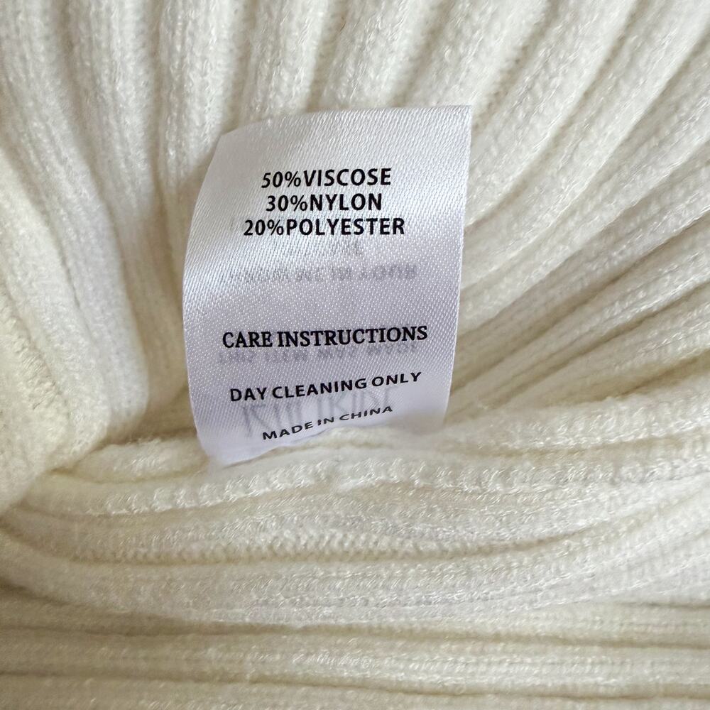 NWOT 12th Tribe Gwyneth Ribbed Open Back Sweater Midi Dress White Cream Small - Picture 9 of 9